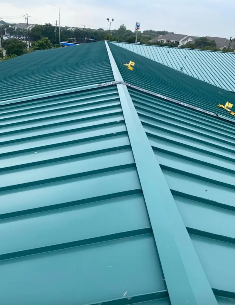 Green commercial metal roof ridge and valley for Metal Roof Repair in Stratmoor